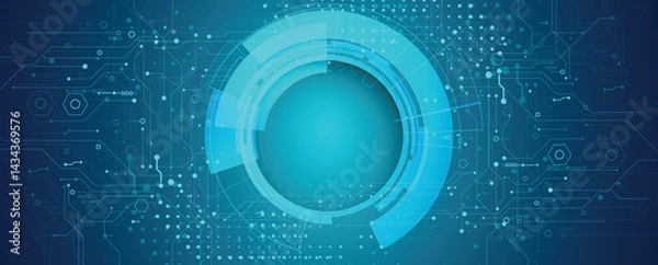 Fototapeta Circuit abstract background for science and business presentation