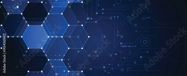 Fototapeta Circuit abstract background for science and business presentation