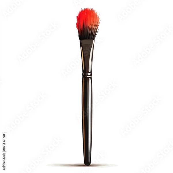 Fototapeta A vibrant makeup brush with a fluffy head, perfect for applying color and achieving a flawless look in cosmetics.