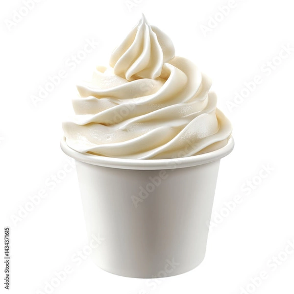 Obraz soft serve frozen yogurt with cream png isolated on white transparent background