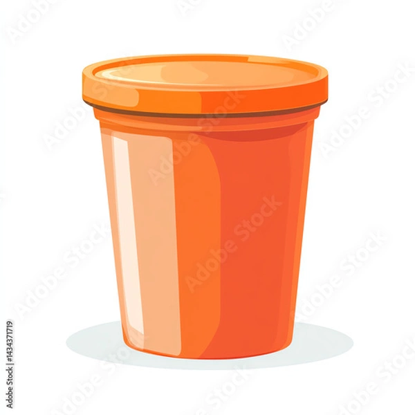 Fototapeta Bright orange container for food storage, perfect for showcasing fresh ingredients or takeout meals. Ideal for culinary presentations.