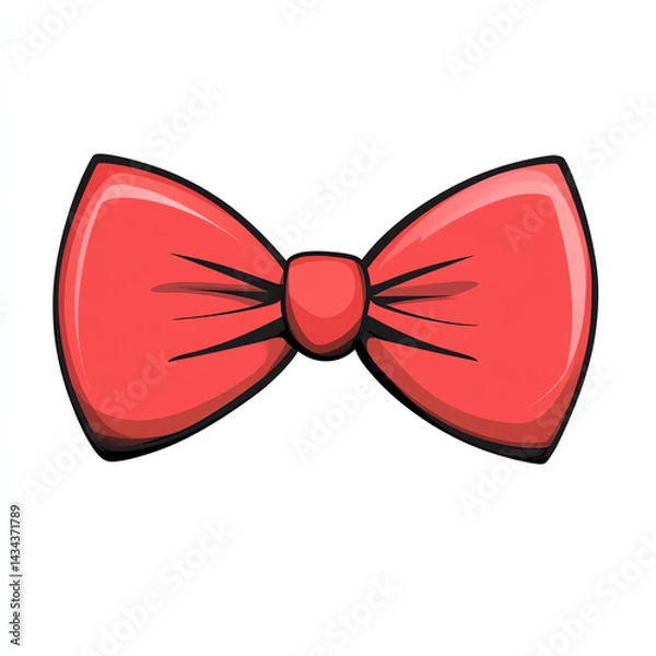 Fototapeta A vibrant red bow illustration, perfect for adding a cheerful touch to designs and decorations.