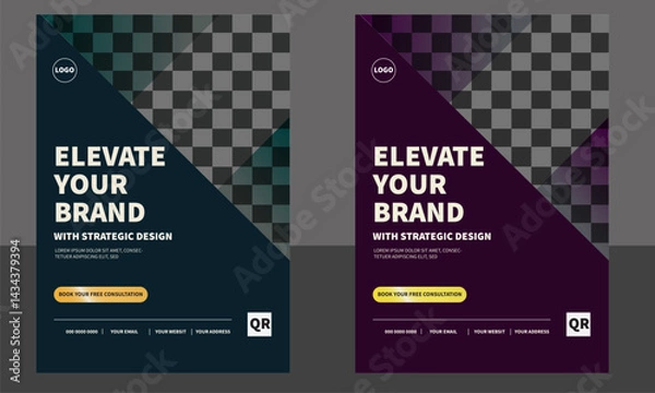 Obraz Modern Corporate business A4 flyer Layout template. Perfect for creative professional business. IT company