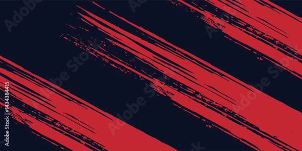 Obraz Red halftone dots blue color pattern gradient grunge texture background. Dot pop art comic sport style vector eps10