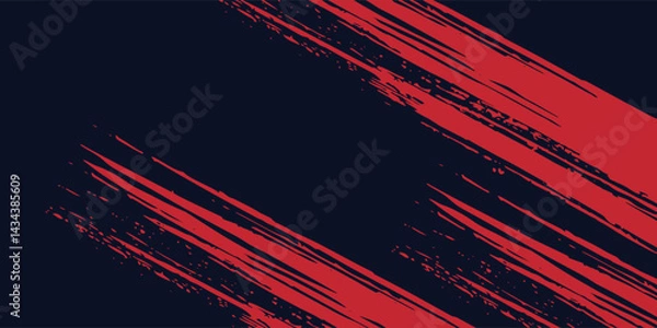 Obraz Red halftone dots blue color pattern gradient grunge texture background. Dot pop art comic sport style vector eps10