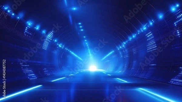 Fototapeta Futuristic Digital Tunnel Pathway