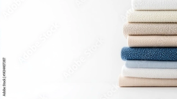 Fototapeta Stacked fabrics in various colors and textures