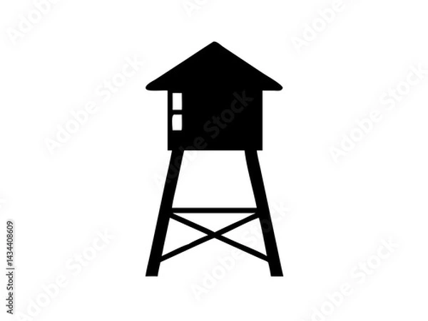 Obraz Watchtower Lookout Guard Tower Silhouette Icon