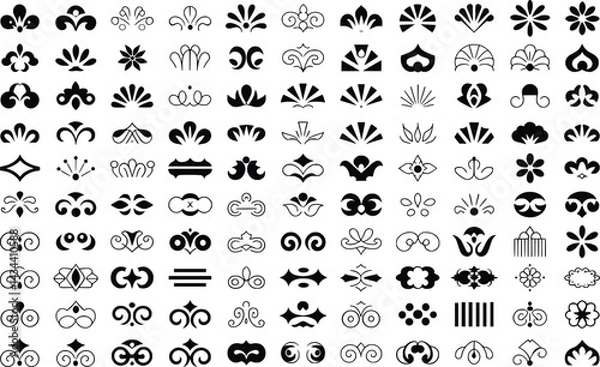Fototapeta Vintage Decorative Ornaments Collection, Elegant Vector Design Elements.
