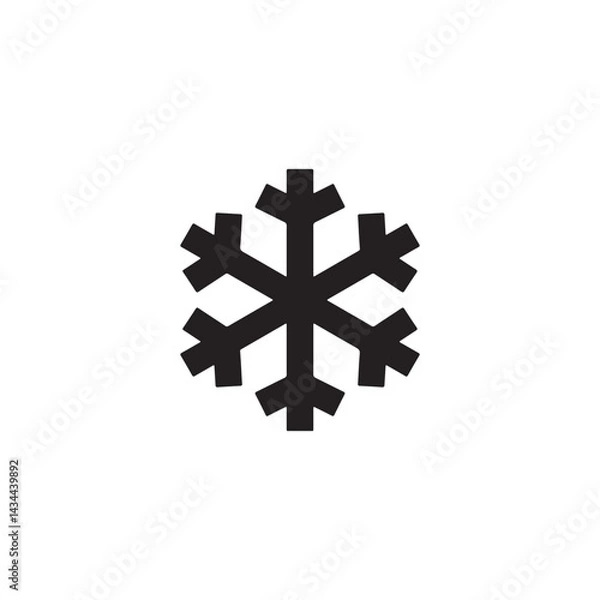 Fototapeta Black snowflake icon representing cold weather Vector