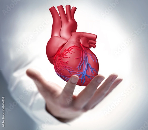Fototapeta Hand mit rotem Herz