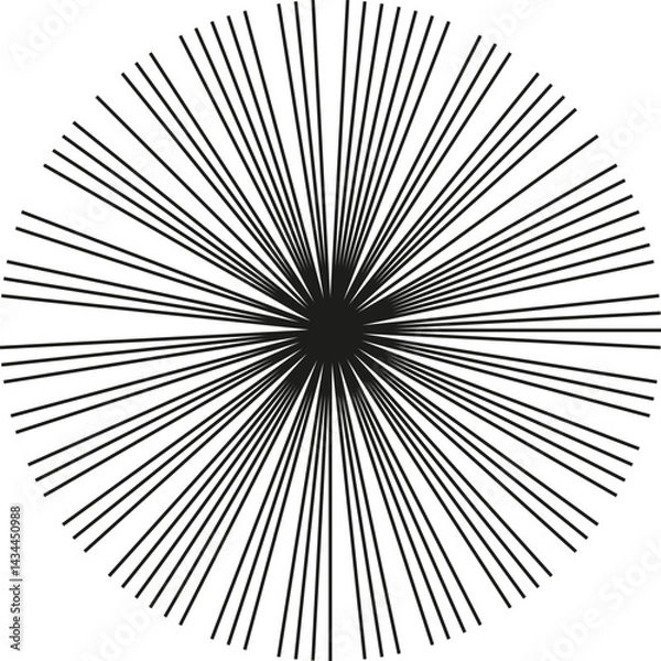 Fototapeta Circular shape with rays radiating outward from the center.