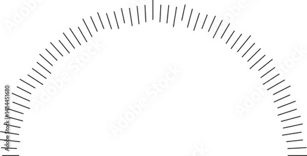 Obraz Half-circle shape with irregular rays extending inside and outside.