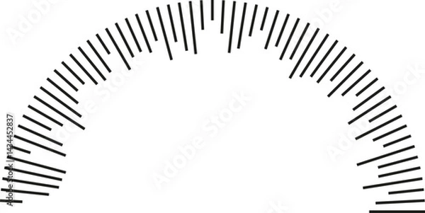 Obraz Semicircle with irregular rays radiating from the inside end.