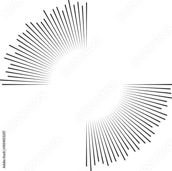Fototapeta Two long beams of rays tapering toward the center.