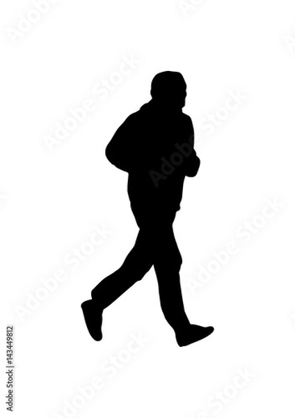 Fototapeta Silhouette of a man on a run vector