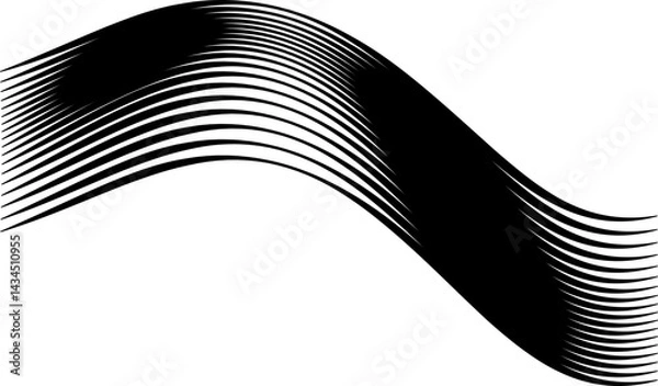 Fototapeta A structured wave pattern composed of geometric wavy lines.