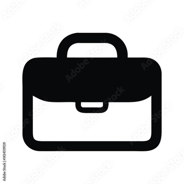 Fototapeta Black Briefcase Silhouette with Handle and Secure Lock, Professional Business Symbol, Minimalist Work Bag Black Briefcase Silhouette Design. 
