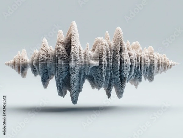 Obraz Abstract sound voice waveform visualization illustration in a minimalist style against a light background.