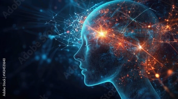 Obraz Digital background ideal for technological operations neural networks AI data transmission and encryption digital archives audio and visual representations scientific research