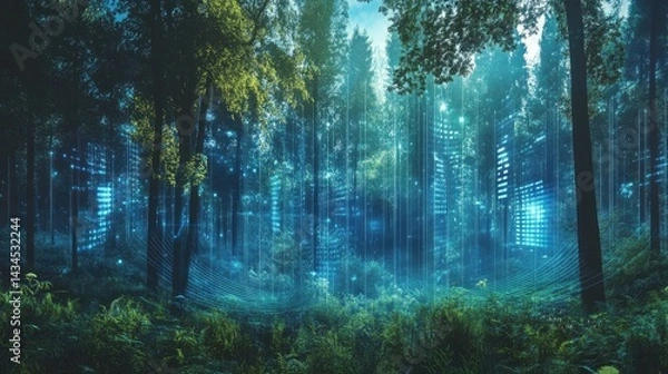 Obraz Digital background for tech AI data audio graphics and more