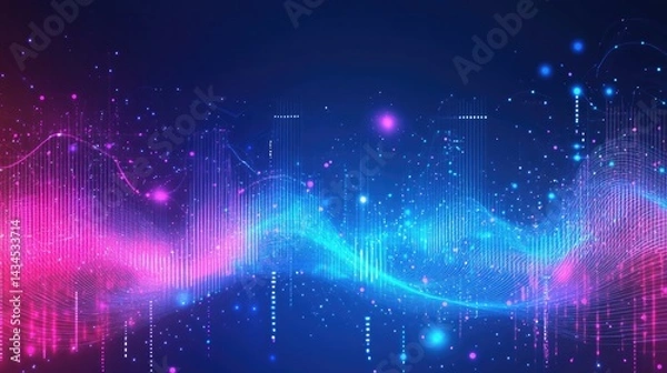 Fototapeta Digital background for tech AI data audio graphics and more