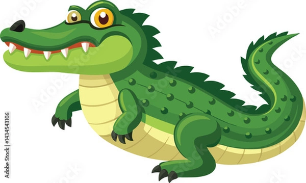 Obraz Crocodile cartoon vector illustration.