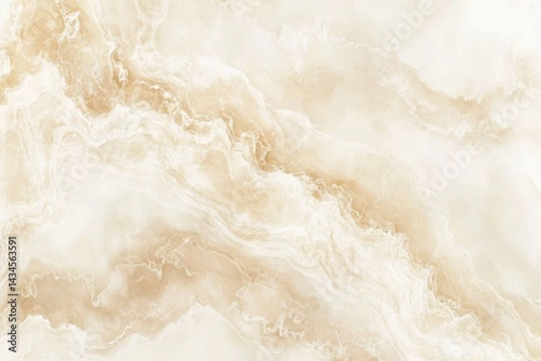 Fototapeta A close-up image of a light brown and white marble with a swirling pattern
