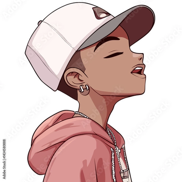 Obraz Rapper - Vector icon, isolated on white background  -  