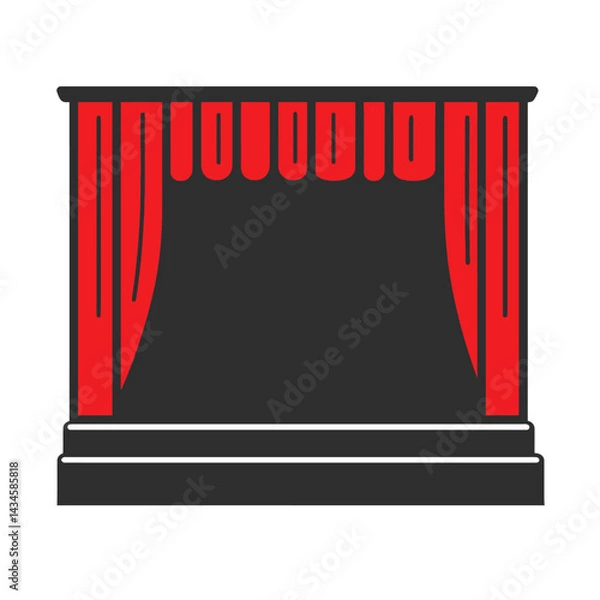 Obraz Theater - Vector icon, isolated on white background  -  