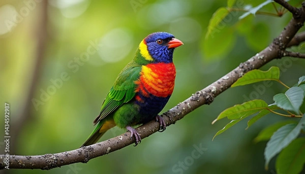 Fototapeta Colorful Bird Perched on a Branch