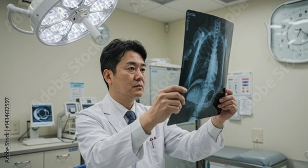 Obraz X線写真を診る医師（ai生成画像）