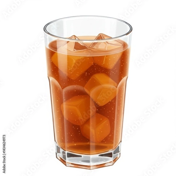 Obraz Iced Tea in a Glass with Ice Cubes