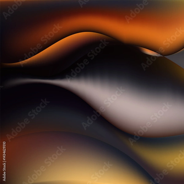 Fototapeta Abstract composition in dark shades. Soft waves of light create a sense of mystery and depth. Eps 10