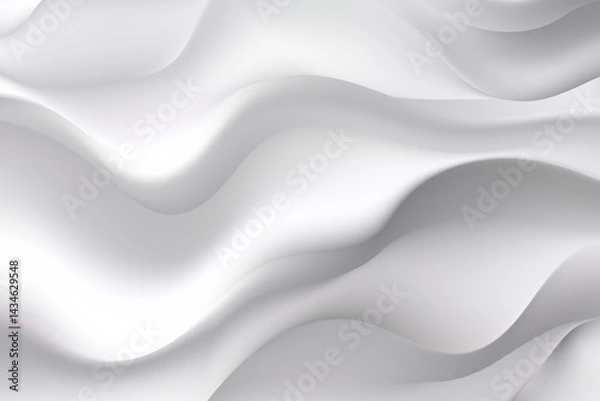 Obraz Soft shadows, white voluminous wavy forms smoothly flow into each other, creating a delicate and elegant three-dimensional space. Eps 10