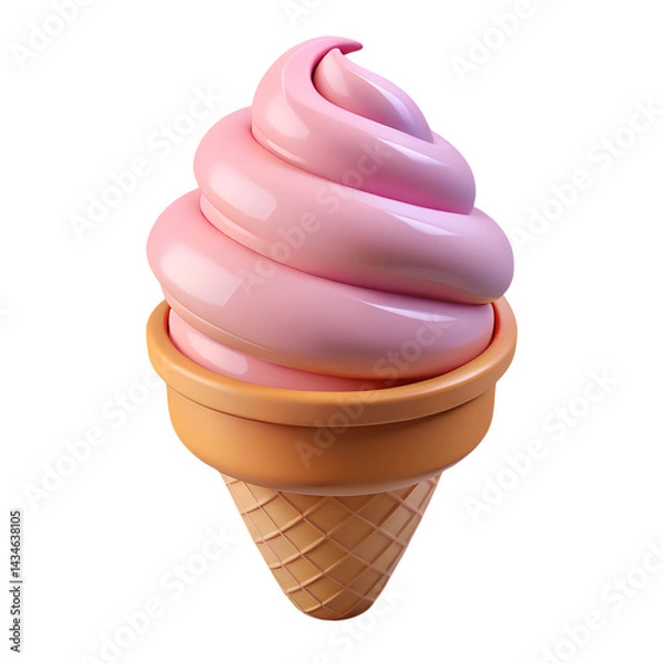 Obraz 3D pink soft serve ice cream cone
