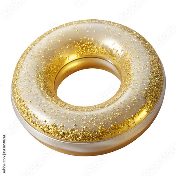 Obraz 3D inflatable pool float with gold glitter