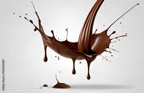 Fototapeta chocolate splash isolated on white background, dripping