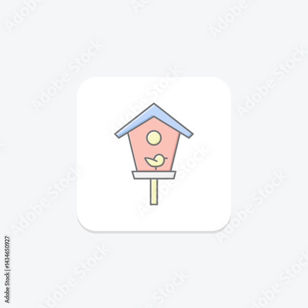 Obraz Birdhouse In Garden, vector, pixel perfect, illustrator file