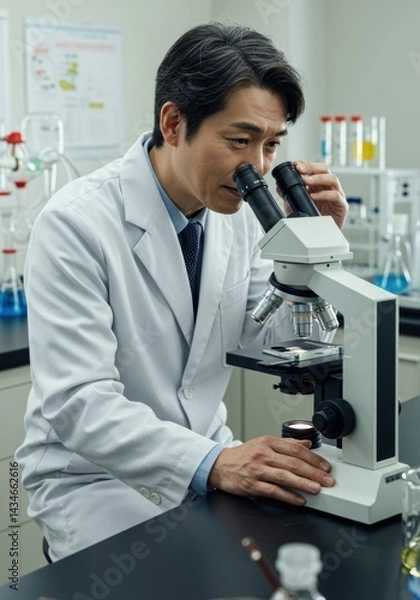Obraz 顕微鏡を覗く科学者（ai生成画像）