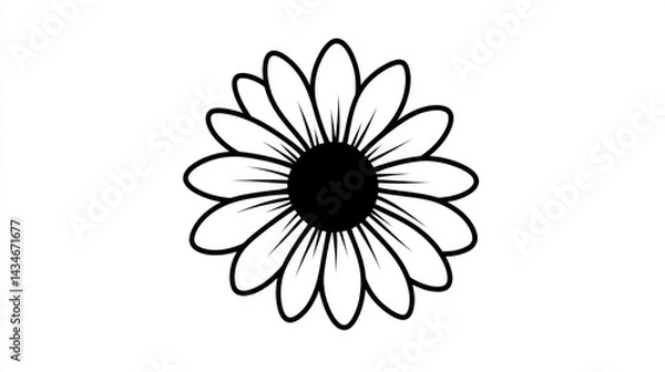 Obraz Simple Black and White Daisy Design