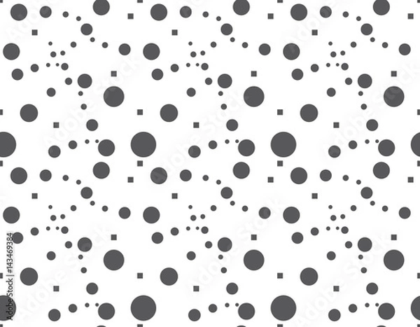 Obraz Seamless Circle Pattern. Monochrome Dots Background. Abstract Grid Ornament. Pixel Graphic Design. Modern Textile Tracery
