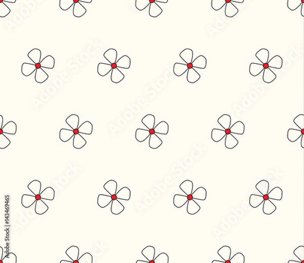 Obraz red seamless flower pattern