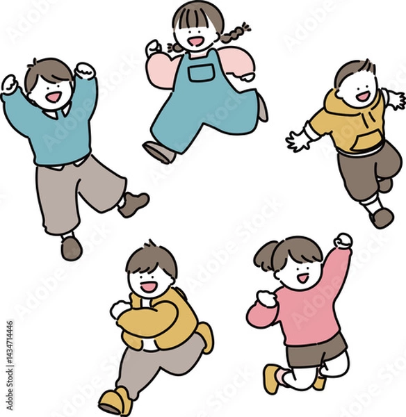 Fototapeta 元気に駆け回る子供達セット（小）