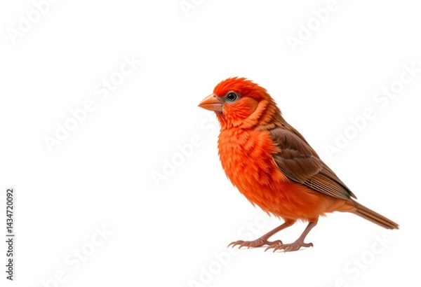 Fototapeta Red canary serinus canaria isolated on transparent background