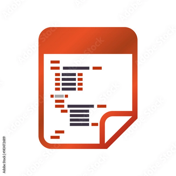 Fototapeta HTML programming code icon vector illustration graphic design