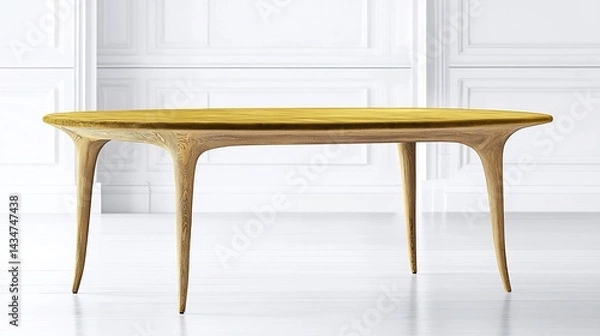 Obraz Oval Dining Table, Mustard Yellow