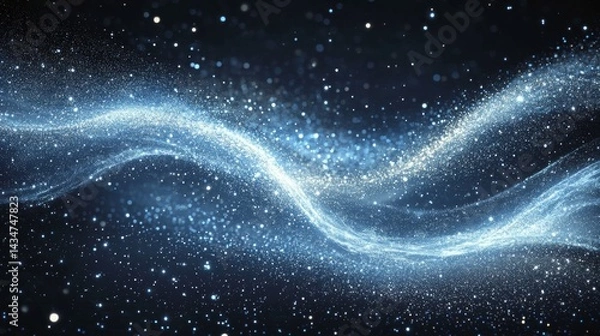 Fototapeta Celestial Wave: A Digital Abstract of Serene Stardust