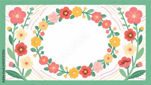 Fototapeta bougainvillea Pattern, flower vector pattern surrounds a border.