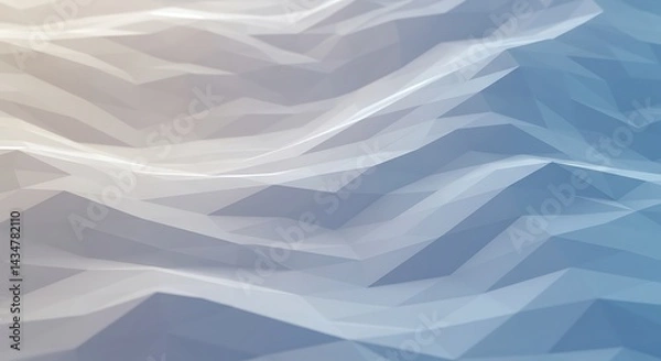 Fototapeta Abstract Geometric Low Poly Background with Blue Gradient Waves